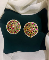 White Pearl Jadau Kundan Studs - KE00129